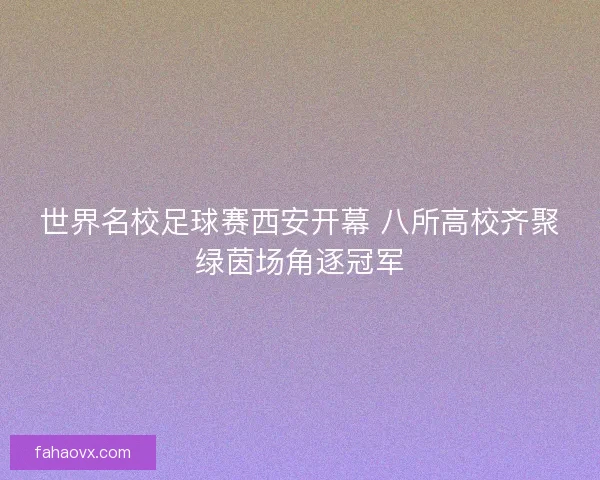 世界名校足球赛西安开幕 八所高校齐聚绿茵场角逐冠军